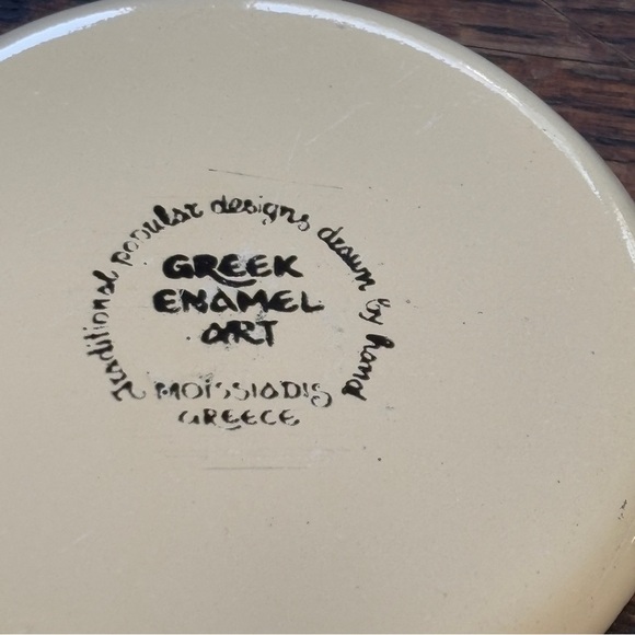 Vintage Greek Folk Art Enamel Coasters Moissiadis Greece 1970s - Picture 3 of 4